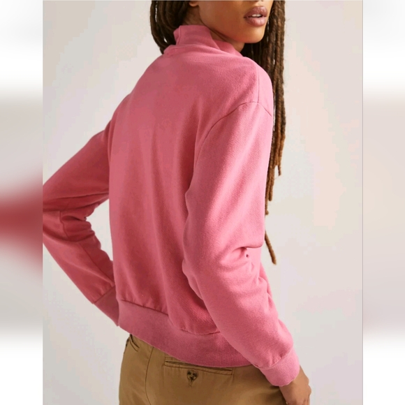 Anthropologie New T.La Pink Cut-out Funnel Neck Pullover Sweatshirt Top SZ XL - Picture 5 of 13